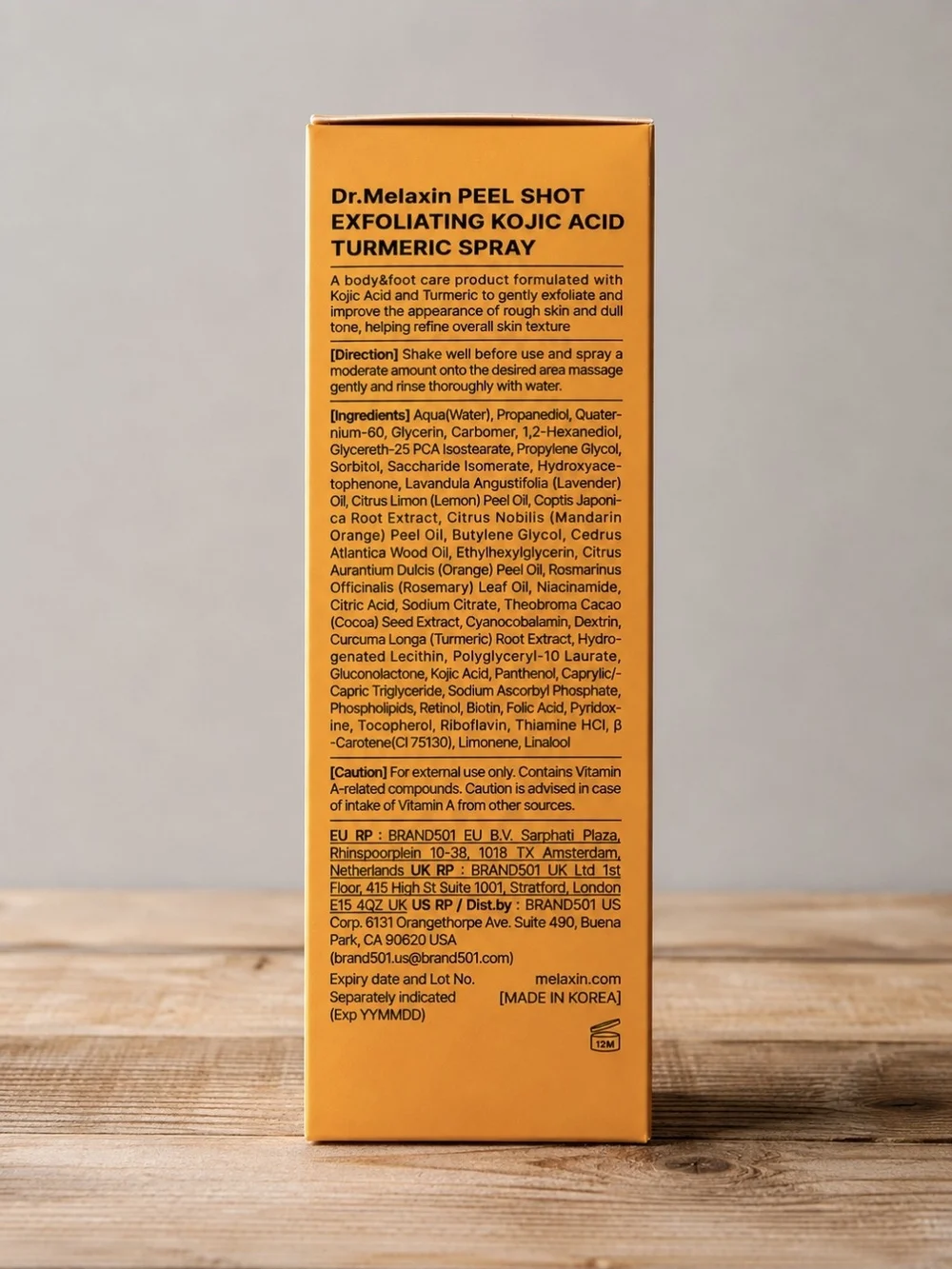 Peel Shot Exfoliating Kojic Acid Turmeric Spray - Orange/White